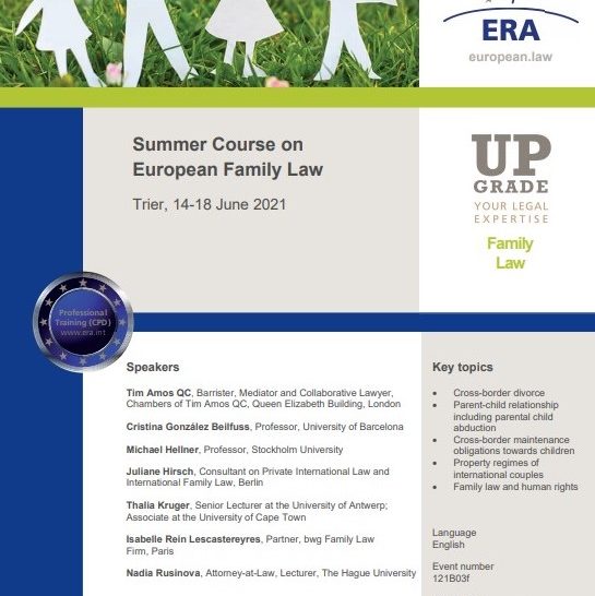 ERA summer school 2021 (2) Лятно училище по европейско семейно право 2021 – Триер, Германия